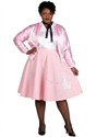 Plus Size Pink 50s Poodle Skirt Costume for Women