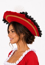 Adult Red Velvet Pirate Musketeer Hat Accessory Alt 1