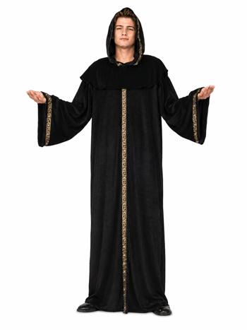 Mens Black Medieval Monk Robe Costume