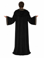 Mens Black Medieval Monk Robe Costume Alt 3