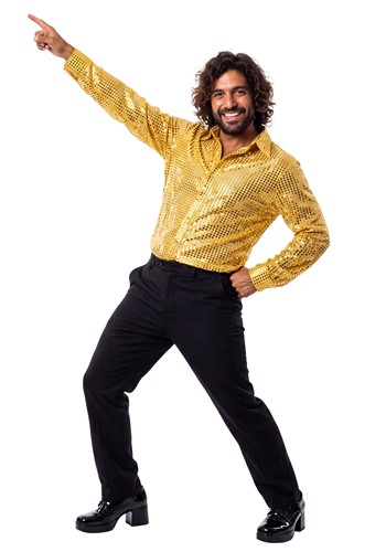 Mens Inferno Gold Disco Costume