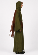 Mens Hooded Spooky Olive Robe Costume Alt 3