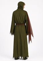 Mens Hooded Spooky Olive Robe Costume Alt 2