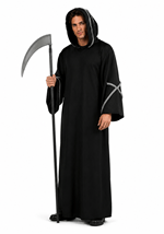 Mens Black Gothic Hooded Robe Costume