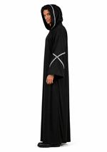 Mens Black Gothic Hooded Robe Costume Alt 2