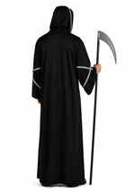 Mens Black Gothic Hooded Robe Costume Alt 1