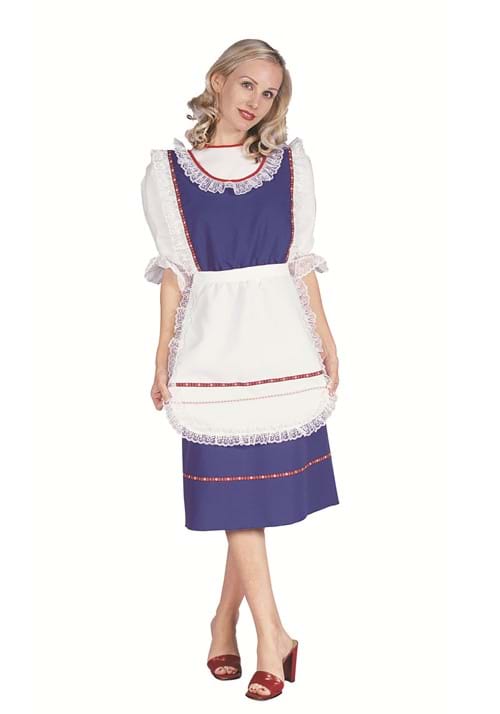 Womens Blue Bavarian Dirndl Costume Dress