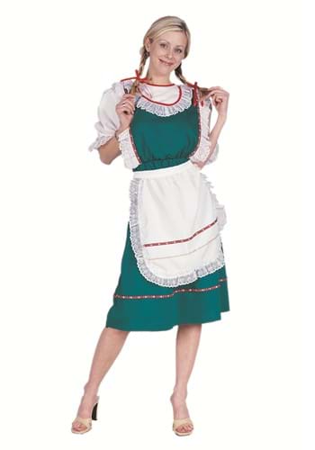 Womens Green Bavarian Dirndl Costume Dress