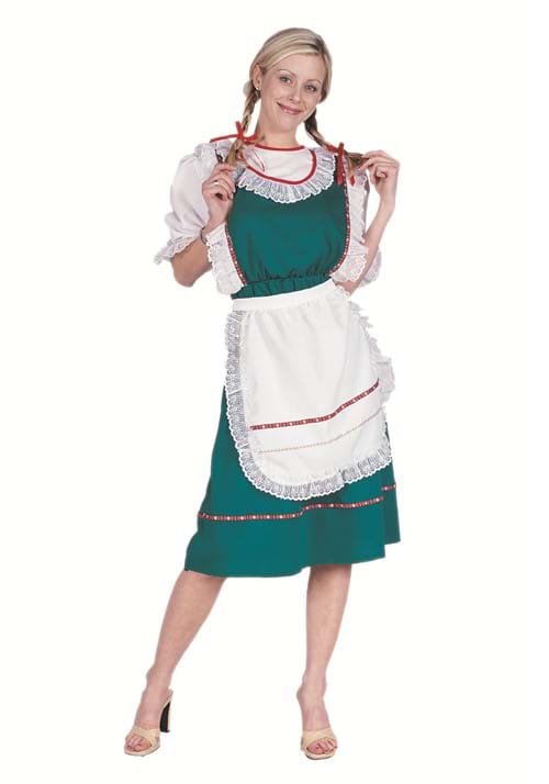 Womens Green Bavarian Dirndl Costume Dress