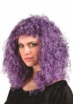 Womens Black Purple Curly Costume Wig