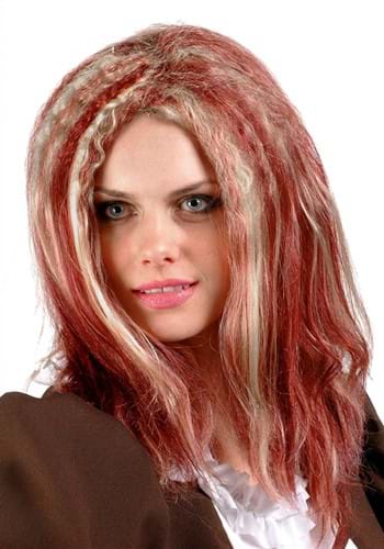 Womens Auburn Grey Costume Curl Wig