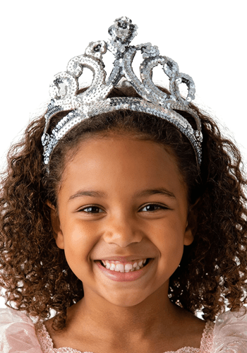 Kids Silver Sequin Tiara Accessory 1