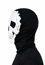 Adult Pullover White Skull Hood Accessory Alt 1