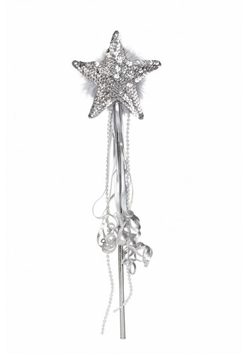 Fairy Sequin Silver Accessory Wand