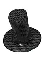 8 Inch Black Sequin Disco Accessory Hat