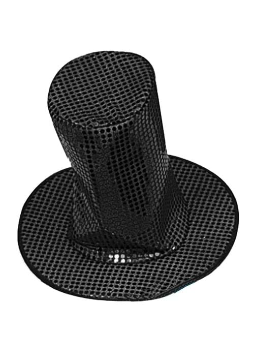 8 Inch Black Sequin Disco Accessory Hat