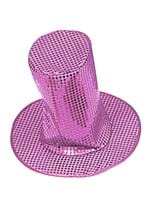 8 Inch Adult Pink Sequin Disco Accessory Hat