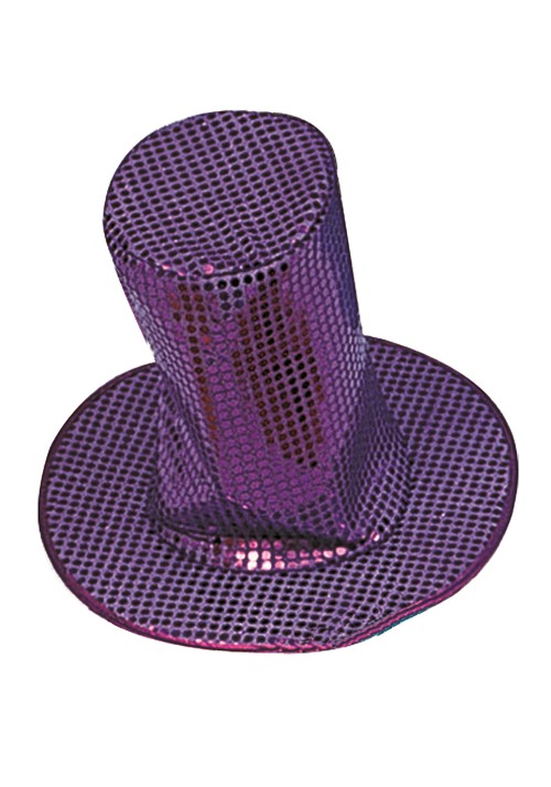 Adult Purple Sequin Top Hat Accessory