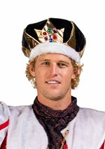 Adult Black Velvet King Costume Crown Accessory