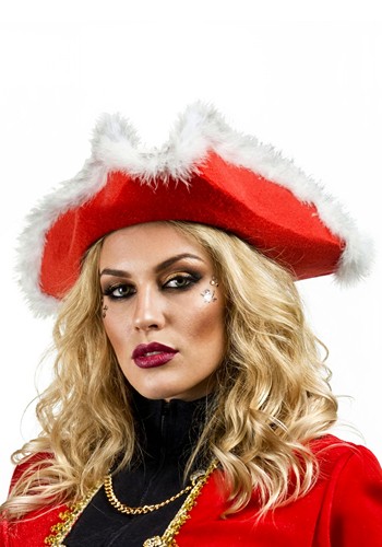 Adult Red Felt Tricorn Accessory Hat