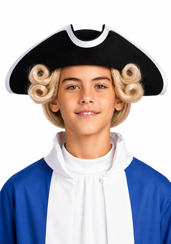 Kids Black Felt Tricorn Pirate Costume Hat