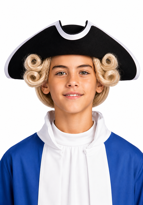 Kids Black Felt Tricorn Pirate Costume Hat