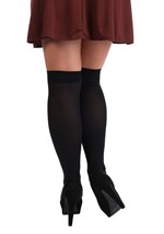 Womens Opaque Black Knee Highs Stockings Alt 2