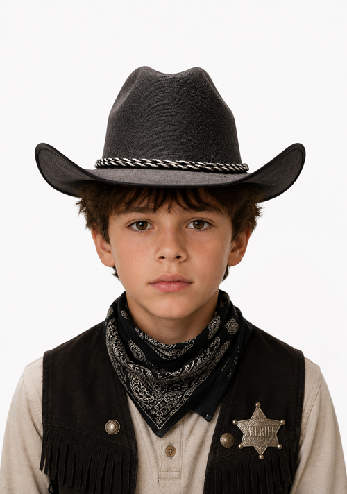 Child Gray Western Cowboy Felt Hat