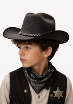 Child Gray Western Cowboy Felt Hat Alt 1