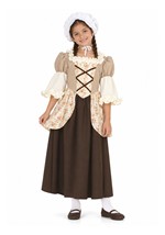 Child Colonial Bella Girl Khaki Costume Dress upd