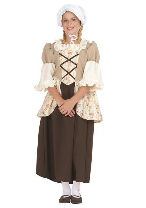 Child Colonial Bella Girl Khaki Costume Dress