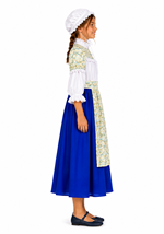 Child Colonial Cottage Girl Blue Costume Dress Alt 2