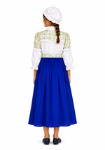 Child Colonial Cottage Girl Blue Costume Dress Alt 1