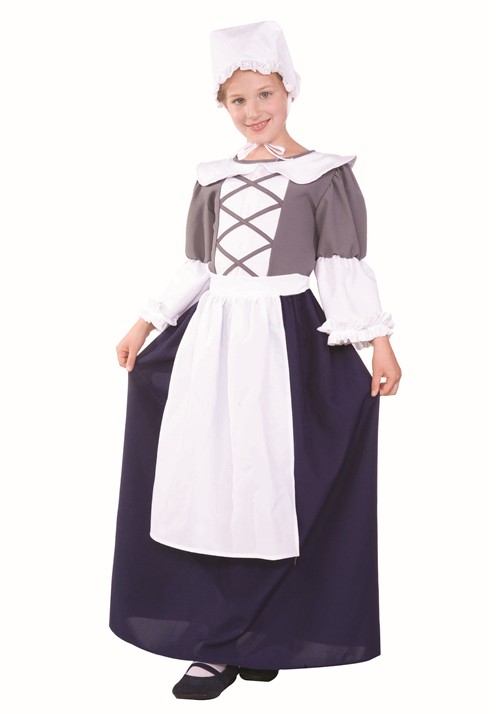 Girls Colonial Peasant Dress Costume
