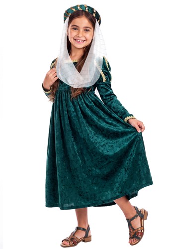 Girls Renaissance Green Princess Costume