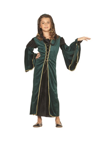 Girls Green Renaissance Maiden Costume Dress
