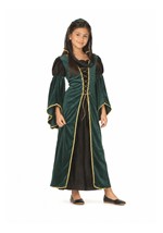 Girl's Green Renaissance Maiden Costume Dress upd