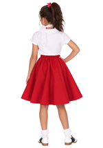 Kids Red Poodle Skirt with Shirt Costume Alt 1