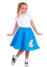 Kids Blue Poodle Skirt with Shirt Costume