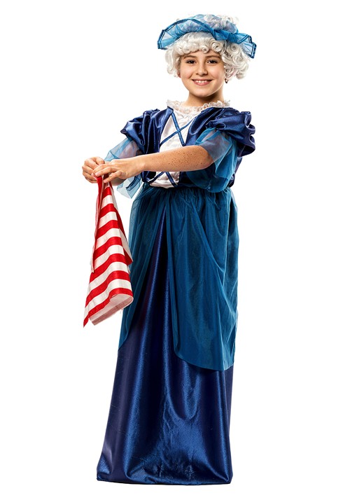 Girls Colonial Blue Costume Dress