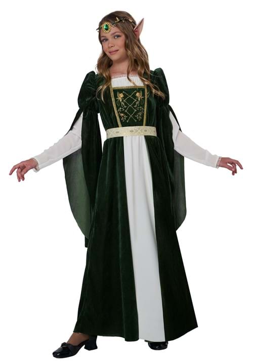 Girls Elven Renaissance Princess Dress Costume