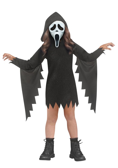 Girls Glitter Bling Ghost Face Toddler Costume