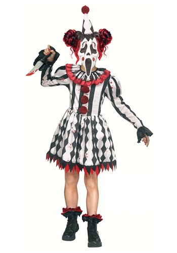 Girls Ghost Face Harlequin Costume