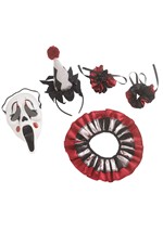 Girls Ghost Face Harlequin Costume Alt 1