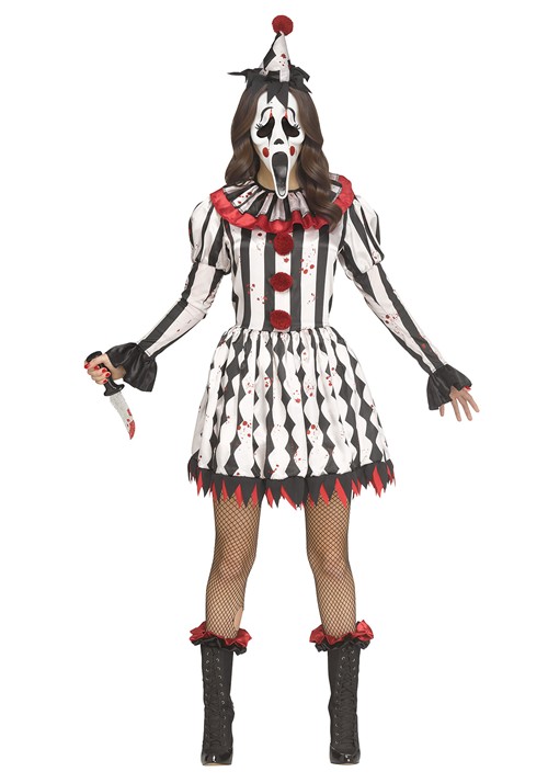 Womens Ghost Face Harlequin Costume