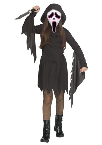 Girls Ghost Face EL Light Up Costume