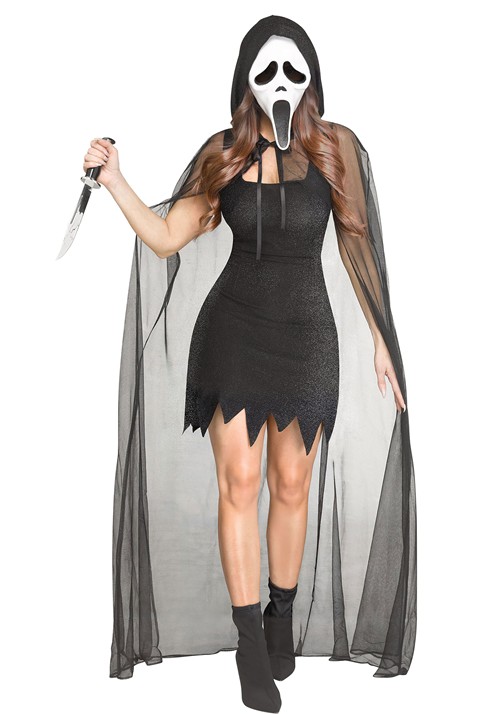 Womens Lady Black Ghost Face 30th Anniversary Costume