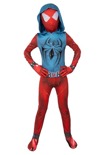 Boys Scarlet Spider Gaming Zentai Suit Costume