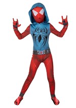Boys Scarlet Spider Gaming Zentai Suit Costume Alt 3