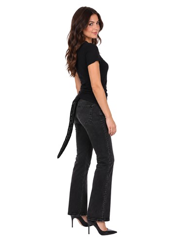 Sequined Black Cat Tail Costume Accessory